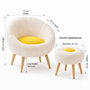 Atelier Del Sofa Conjunto de Sillón y Mesa Lateral Blanco y Amarillo